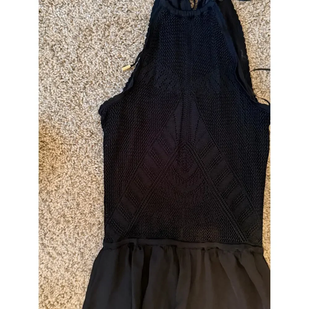 Guess Hi Low Halter top Dress XS Black Chiiffon NWT - Picture 7 of 7